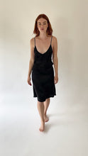 Load and play video in Gallery viewer, Black Silk Slip Dress
